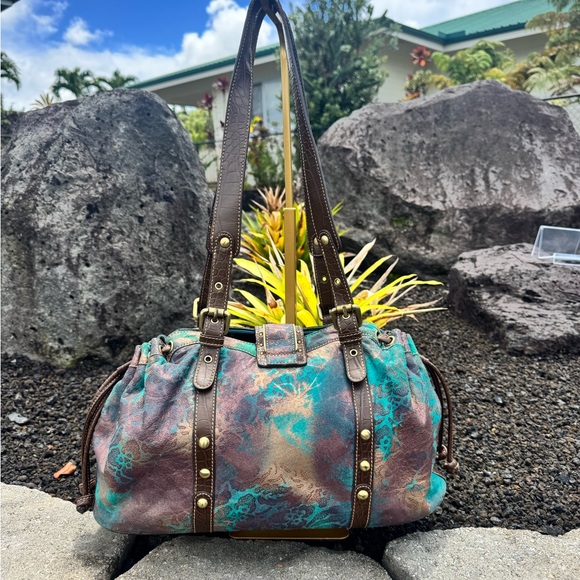 Sharif Studio Multicolor Embossed Leather & Fabric Shoulder Bag - Picture 6 of 17